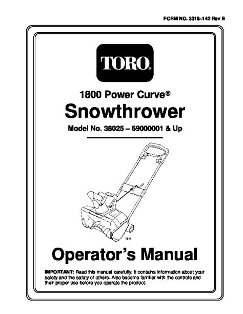 toro 1800 power curve electric snowblower repair